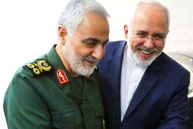 Iranian Foreign Minister Javad Zarif (right), here on an archive with the general and intelligence mastermind Quassem Soleimani killed last week.